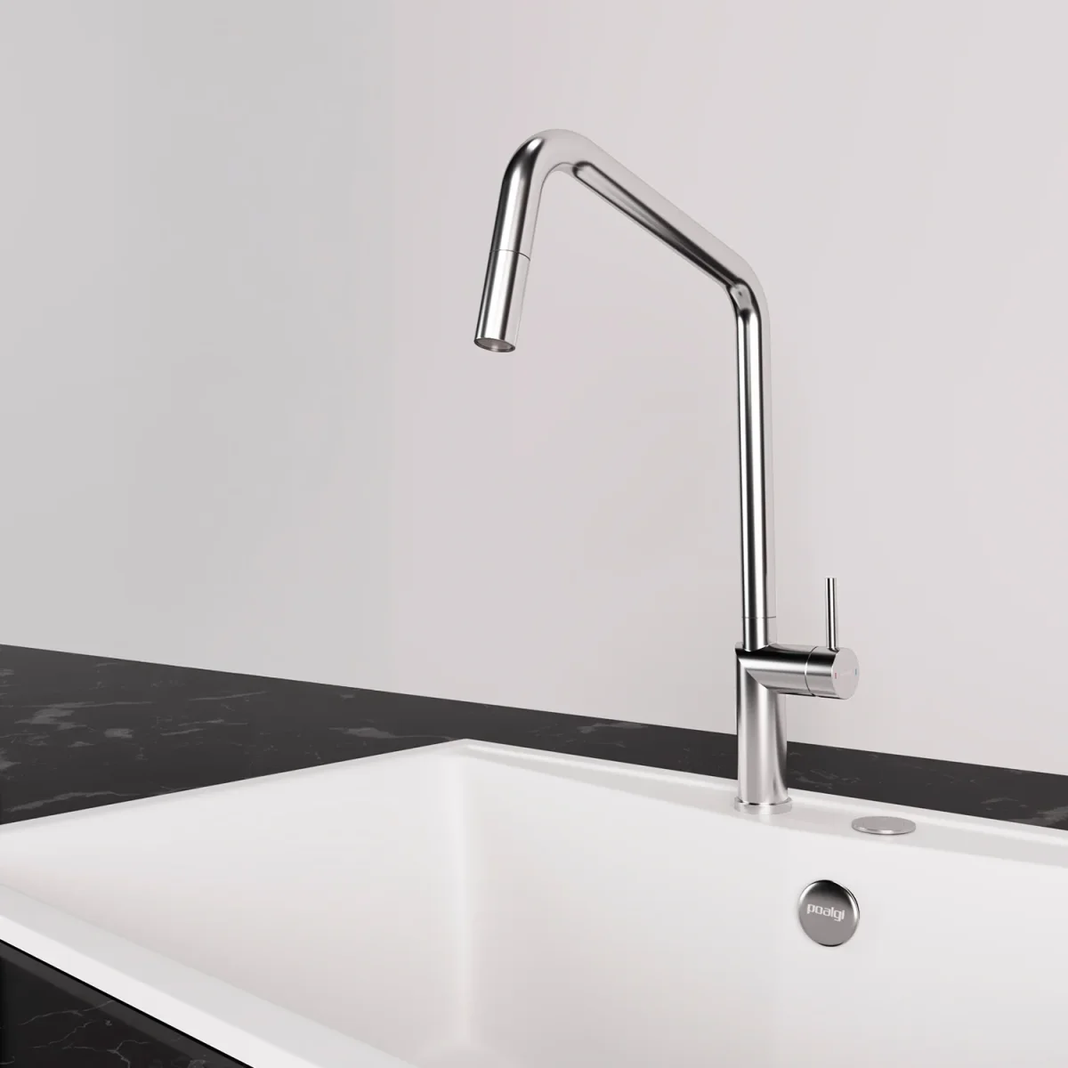 Grifo Cocina con ducha extraíble Cromo POALGI - Imagen 2