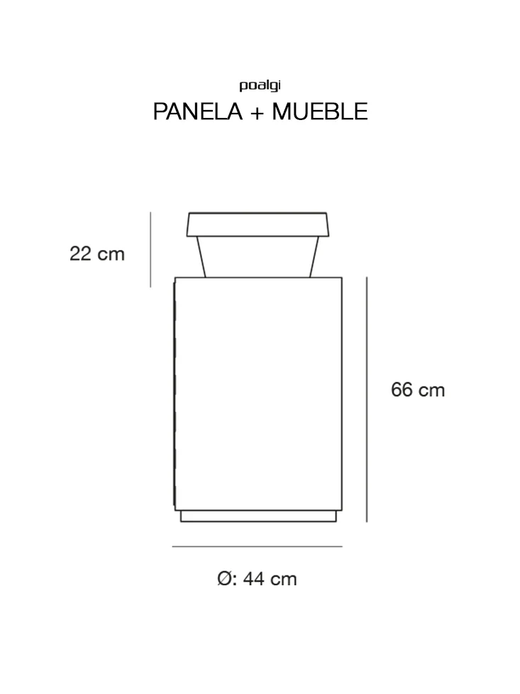 Panela media con mueble cilíndrico Marfil - Imagen 4