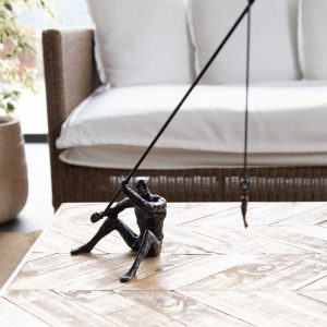 Escultura Hombre Pescador 43x14x41 cm