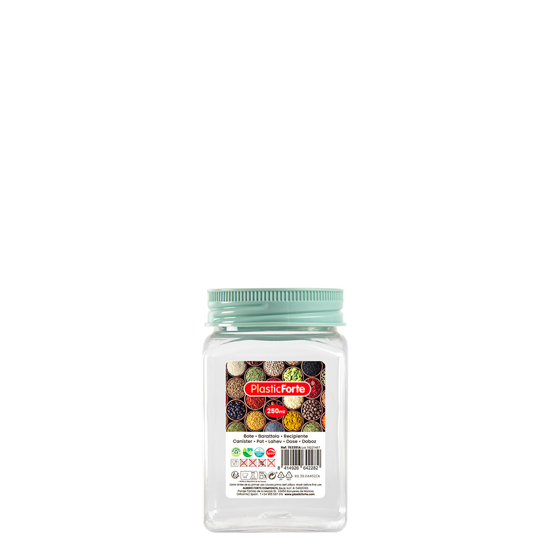 Bote Classic Cuadrado 250 ml PET