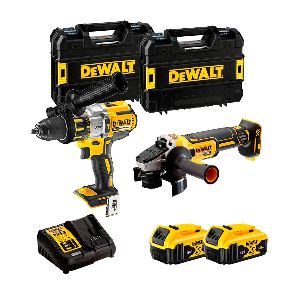 Dewalt kit herramientas a batería DCD996 + DCG405, 2 x 5ah baterías - Imagen 2